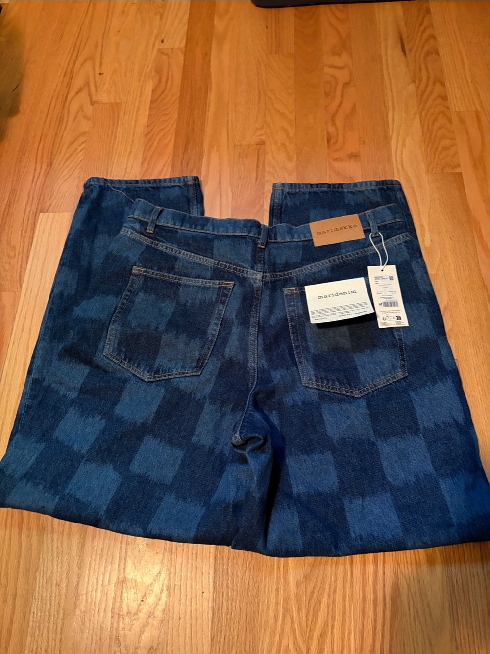 Marimekko Maridenim Vaihe Jäkälä denim barrel leg jeans (33/30) NWT - Picture 5 of 7